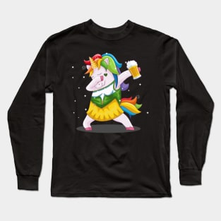 Oktoberfest Party Unicorn beer Mass and Dirndl Long Sleeve T-Shirt